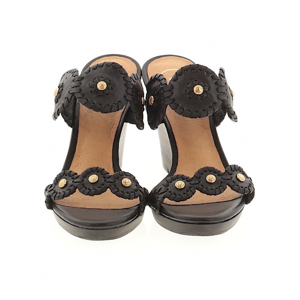 Jack Rogers Layne Black Leather Wedge Size 5.5 - Picture 3 of 3